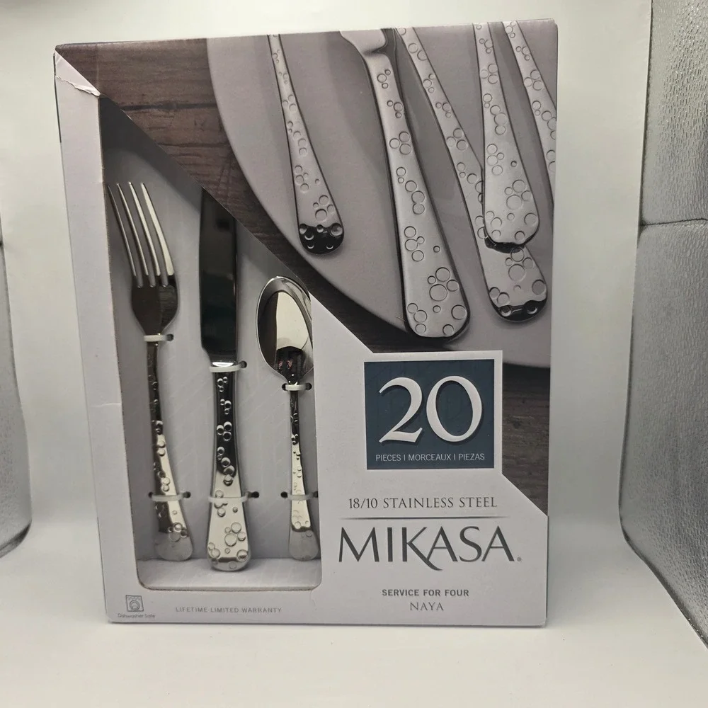 Mikasa Naya 20 Piece Flatware Set 18/10 Stainless Steel Service for 4 New